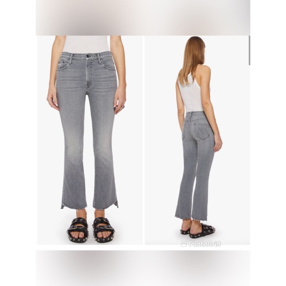 Mother The Insider Crop Step Fray Jeans Barely There Grey 24